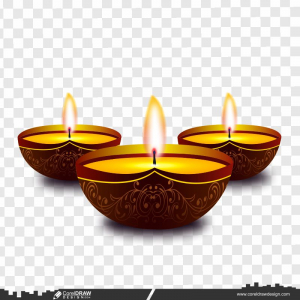 Decorative Diwali Oil Diya Festival Holiday Background Free Vector