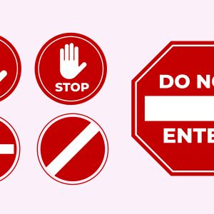 Abstract Red Traffic Stop Signs Free Vector