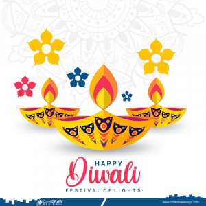 Diwali Greetings Beautiful Diwali Diya Mandala Template Design 
