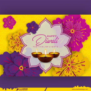 Happy Diwali  Beautiful Greeting Card Celebration Of Shubh Deepawali Free Vector