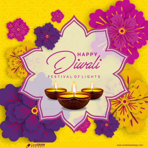 Happy Diwali  Beautiful Greeting Card Celebration Shubh Deepawali Free Vector