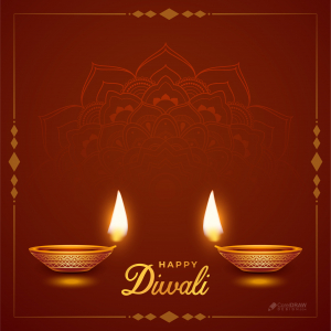 Happy Diwali Traditional Diya Social Media Vector Template