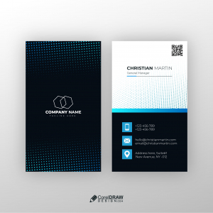 Corporate Halftone Dots Business Card Vector