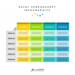 Abstract Excel Worksheet Spreadsheet Infographics Vector Template