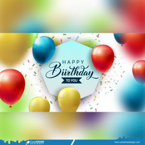 Realistic Birthday Banner  Background Free Vector 