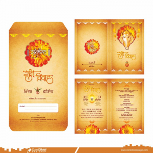 Indian Wedding Invitation Card with Ganesha Venue Details Free Design