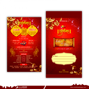 Hindu Wedding Card Envelope Mockup Free Vector Design