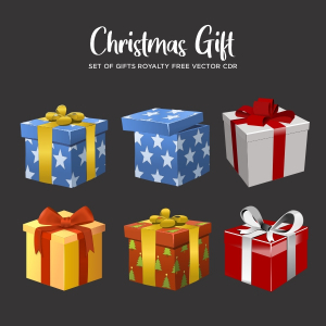 Set of Christmas Gifts Royalty Free Vector CDR