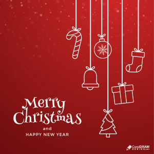 Happy Merry Christmas Doodle & New Year Vector Template