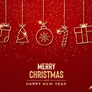 Beautiful Christmas and happy new year Wishing Card Elegant Red Background