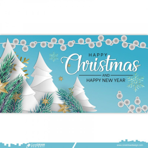 merry christmas new year greeting cards banner free background vector