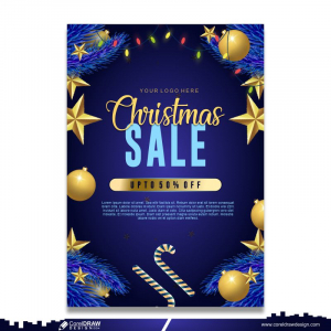 christmas sale poster banner design template free