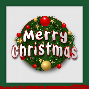 Stylish Merry Christmas Text & Green Grass Background Vector