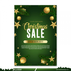 christmas sale poster design template free