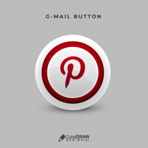 Abstract 3D Realistic Pinterest Social Media Button Icon