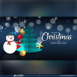 christmas theme with santa and tree free vector