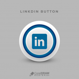 Abstract 3d Social Media Linkdin Icon Button Vector