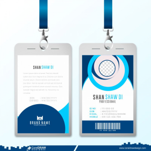 id cards minimalist template style free vector