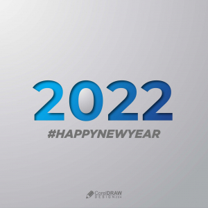 Simple Clean Elegant 2022 Happy New Year Vector Background