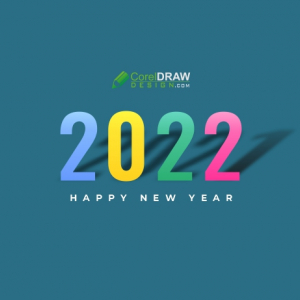 2022 new year holiday card with shadow background Free CDR