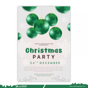 Christmas Party Poster Template Free Vector