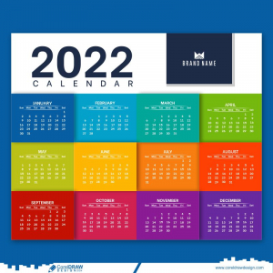 colorfull boxes 2022 calendar design Premium Vector
