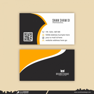 Yellow & Black Modern Business Card Free