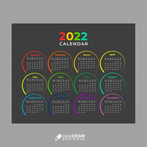 Abstract 2022 Calendar Vector Template