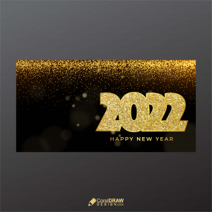 Beautiful 2022 New Year Golden Flare Banner Template