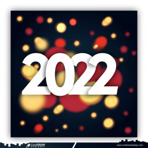 Happy New Year 2022 Colorfull Bokeh Background Free Vector