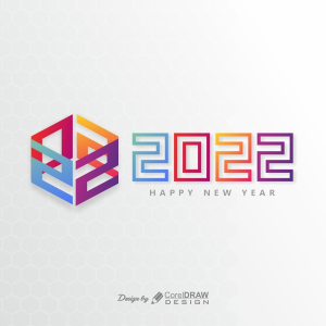 Happy New Year 2022 lettering background, Free CDR