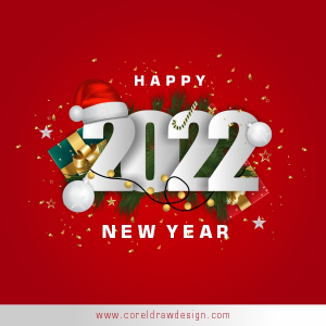 Happy New Year 2022 Text Background Free CDR