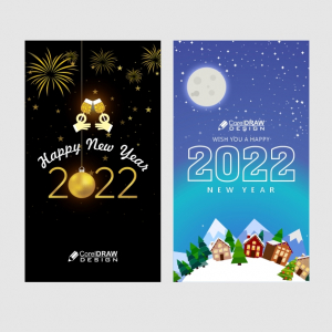 New Year 2022 Instagram Stories Template Set, Free CDR