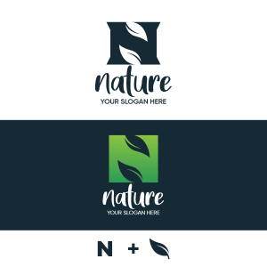 Nature Logo with Letter N & Leaf, Royalty Free Stock Vector and Images, Coreldrawdesign