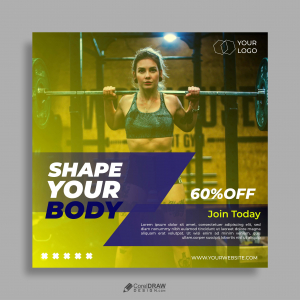 Shape Your Body Gym Poster Vector Template