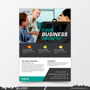 Professional Business Growth Flyer Template Set Premium Vector