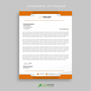 Abstract Corporate Professional Red Letterhead Vector Template