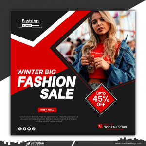 Winter Clothing Big Sale Design Banner Free
