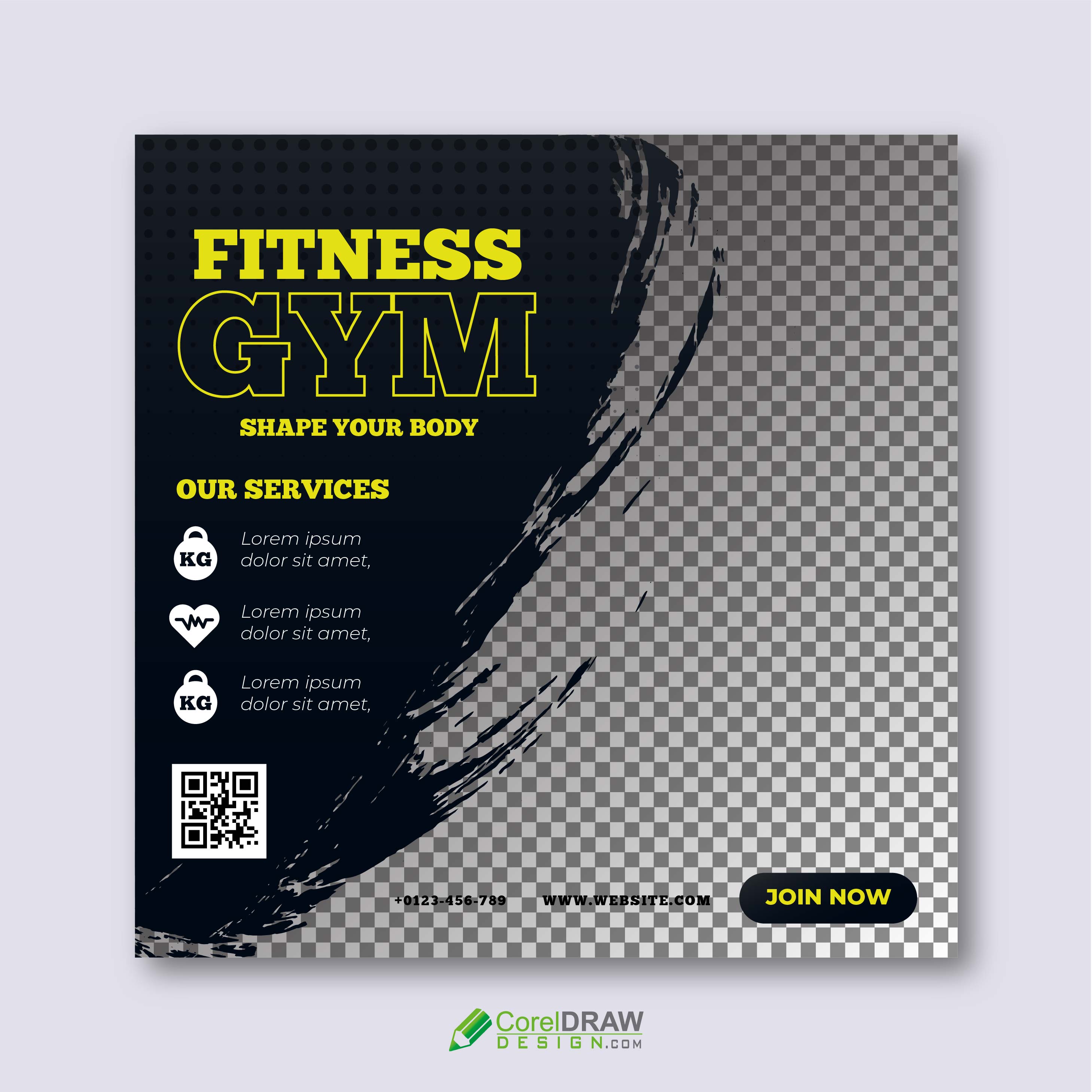 Abstract Fitness Gym Banner Vector Template