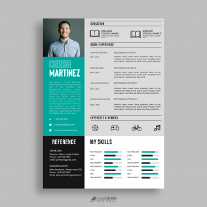 Abstract Corporate Professional CV Resume Vector Template