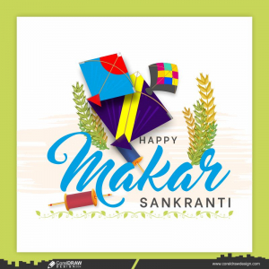 Happy Makar Sankranti Festival Celebration Card Design Free Vector