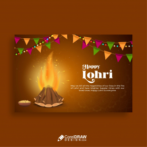 Beautiful Indian Festival Lohri Banner Creative Template-