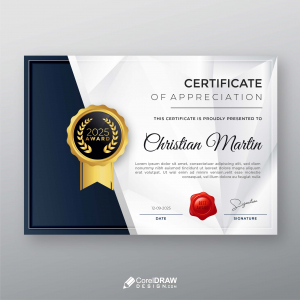 Trendy Corporate Professional Abstract Certificate Vector Template