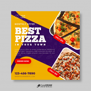 Beautiful Abstract Pizza Sale Banner Vector Template