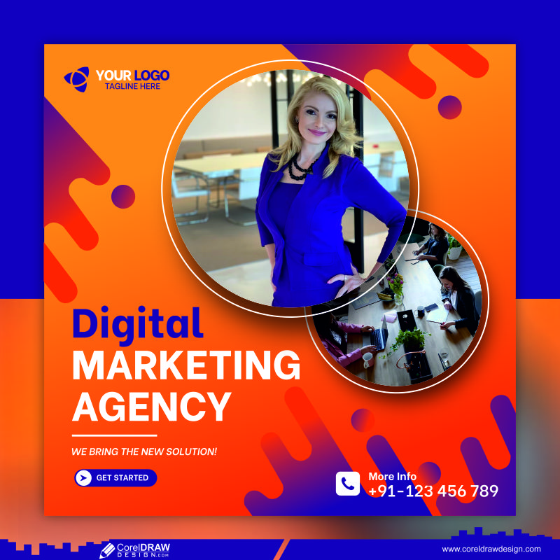 Digital Marketing Agency Colorfull Social Media Post Template Design 