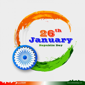 Indian Flag Theme Republic Day Round Splash Background Free Vector