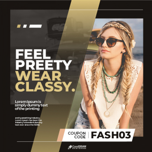 Corporate Abstract Fashion Sale Banner Social Media PSD Template