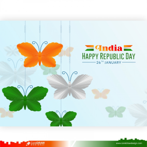 Indian Flag Unique Concept Republic Day Paper Craft Butterflies Premium Vector