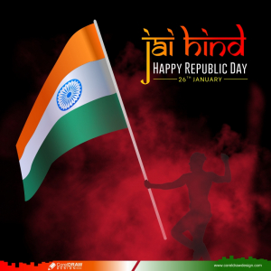 Man Holding The Flag Republic Day & Jai Hind India Royalty Free Vector