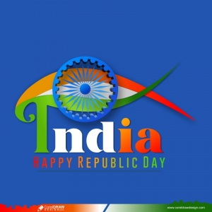 Tricolor Indian Flag Unique Text Republic Day Concept CDR Background